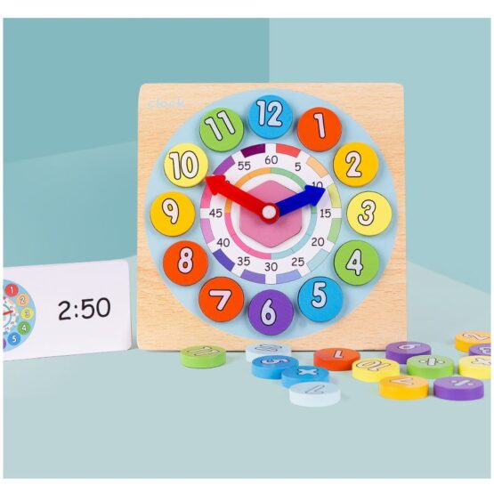 Jucarie lemn ceas digital 2 in 1 3-Jucarii din Lemn si Montessori