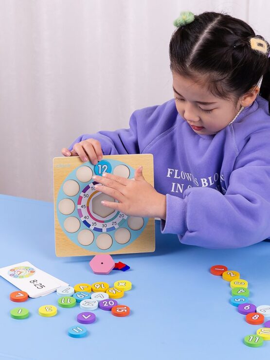 Jucarie lemn ceas digital 2 in 1 4-Jucarii din Lemn si Montessori