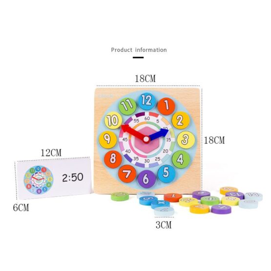 Jucarie lemn ceas digital 2 in 1 9-Jucarii din Lemn si Montessori