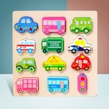 Puzzle lemn 3d vehicule colorate2-Jucarii din Lemn si Montessori