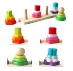 Set 4 mini turnulete rainbow stivuire culori3-Jucarii din Lemn si Montessori