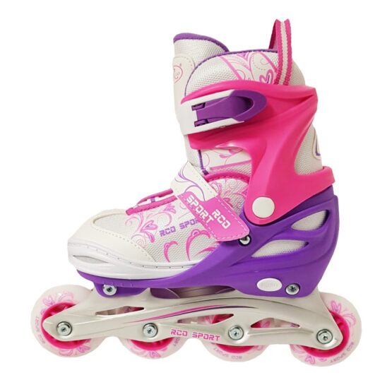 Role reglabile copii fete culoarea roz model ss5015 2-Role si skateboard
