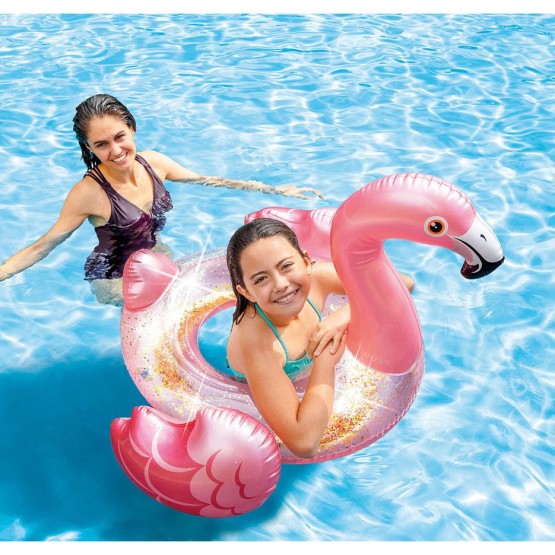Colac gonflabil mare Glitter Flamingo INTEX - HAM BEBE