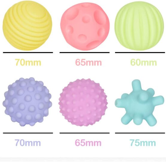 Set 6 mingi senzoriale bebe Soft Balls - HAM BEBE