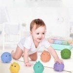 Set 6 mingi pentru bebelusi cu animalute Kaichi Bell - HAM BEBE