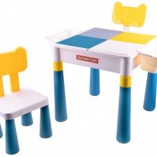 Masuta lego cu scaunel - 2 in 1 Lelebrothers Blocks Desk