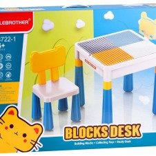 Masuta lego cu scaunel - 2 in 1 Lelebrothers Blocks Desk - HAM BEBE