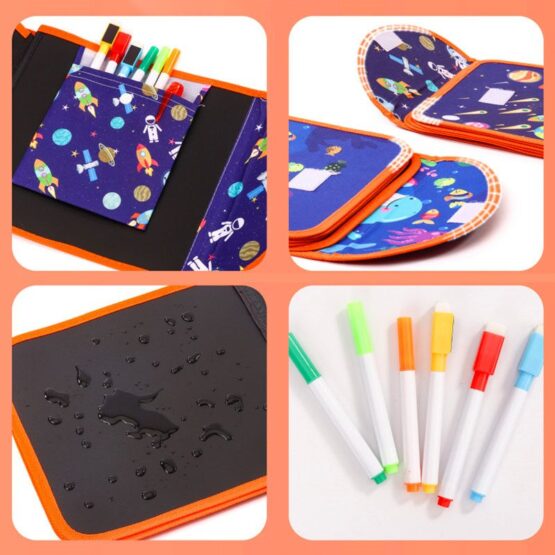 Carte colorat reutilizabila Magic Draw Chalk Book - HAM BEBE