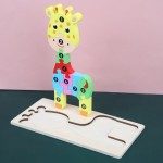 Puzzle lemn cifre girafa numerotata cu piese groase3-Jucarii din Lemn si Montessori
