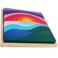 Cuburi lemn masiv rainbow sunset-Jucarii din Lemn si Montessori