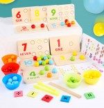 Joc educativ de inemanare cu bile si numere matematica cognitive game1-Jucarii din Lemn si Montessori