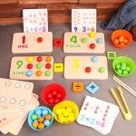 Joc educativ de inemanare cu bile si numere matematica cognitive game1112-Jucarii din Lemn si Montessori