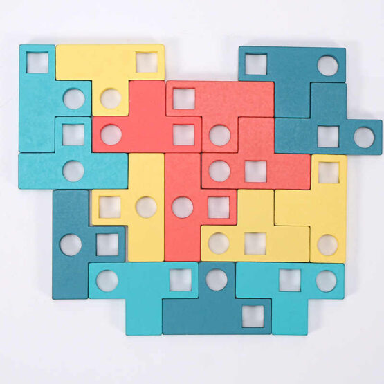 Joc logic Tetris din lemn cu modele T-Paired - HAM BEBE