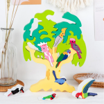 Puzzle 3d cu copac cu pasari joc din lemn educativ2-Jucarii din Lemn si Montessori