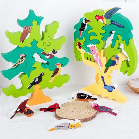 Puzzle 3d cu copac cu pasari joc din lemn educativ7-Jucarii din Lemn si Montessori
