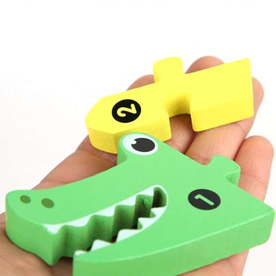 Puzzle lemn cifre crocodil puzzle numerotat cu piese groase4-Jucarii din Lemn si Montessori