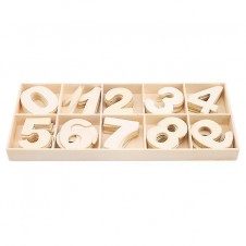 Set cifre din lemn natur in cutiuta
