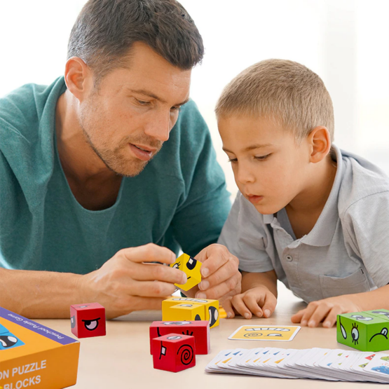 Set cuburi lemn expresii faciale expression puzzle22-Jucarii din Lemn si Montessori
