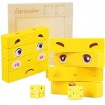 Joc expresii faciale Emotii - cuburi puzzle din lemn