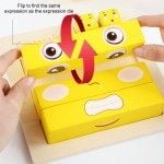 Expresii faciale joc cuburi puzzle educative6-Jucarii din Lemn si Montessori