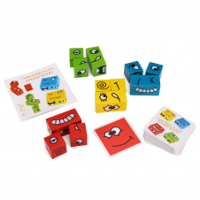 Set cuburi colorate lemn expresii faciale2-Jucarii din Lemn si Montessori