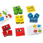 Set cuburi colorate lemn expresii faciale3-Jucarii din Lemn si Montessori