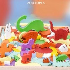 Puzzle creativ cu animale2-Jucarii din Lemn si Montessori