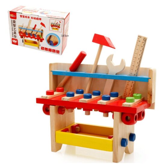 Jucarie lemn Banc scule cu suruburi Puzzle Tools MWZ