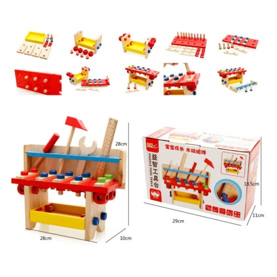 Banc scule jucarie lemn puzzle tool4-Bancuri de scule