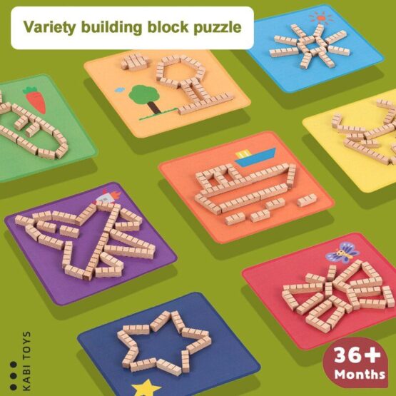 Joc Stem Puzzle cu betisoare si sabloane Kabi - HAM BEBE