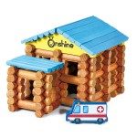 Joc constructii cu busteni casuta de joaca spitalul onshine4-Cuburi constructie
