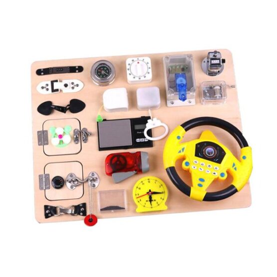 Busy board placa activitati cu volan mare2-Jucarii din Lemn si Montessori