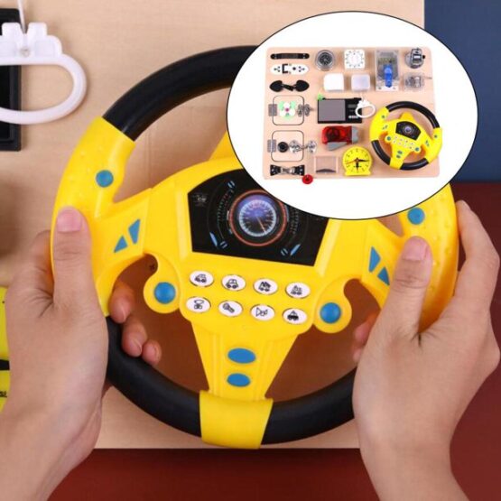 Busy board placa activitati cu volan mare3-Jucarii din Lemn si Montessori