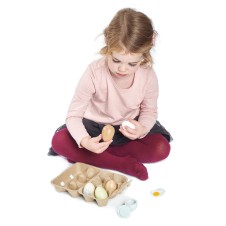 Cofraj 6 oua de jucarie din lemn Set Montessori Tender Leaf - HAM BEBE