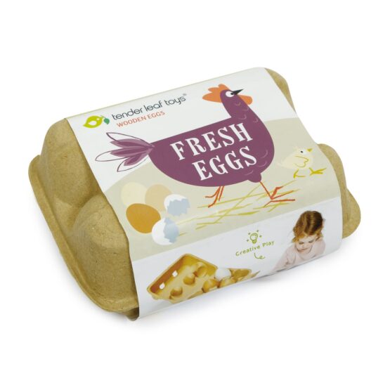 Cofraj 6 oua de jucarie din lemn Set Montessori Tender Leaf - HAM BEBE