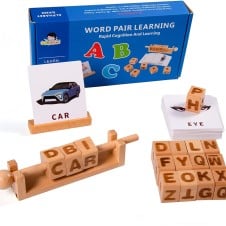 Joc montessori cuburi cu litere word pair learning1-Jucarii din Lemn si Montessori