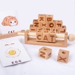 Joc montessori cuburi cu litere word pair learning4-Jucarii din Lemn si Montessori