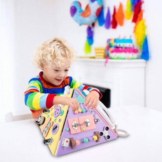 Piramida centru activitati busy board copii3-Jucarii din Lemn si Montessori