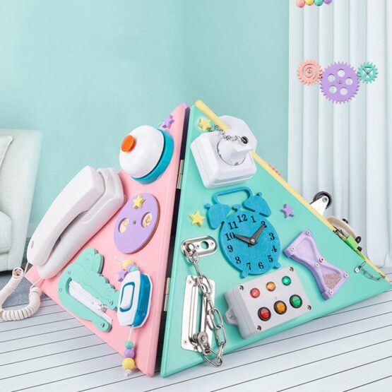 Piramida centru activitati busy board copii4-Jucarii din Lemn si Montessori
