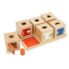 Set montessori jucarii forme si incuietori 6 cutii 1-Jucarii din Lemn si Montessori