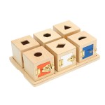 Set montessori jucarii forme si incuietori 6 cutii 12-Jucarii din Lemn si Montessori