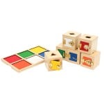 Set montessori jucarii forme si incuietori 6 cutii 3-Jucarii din Lemn si Montessori