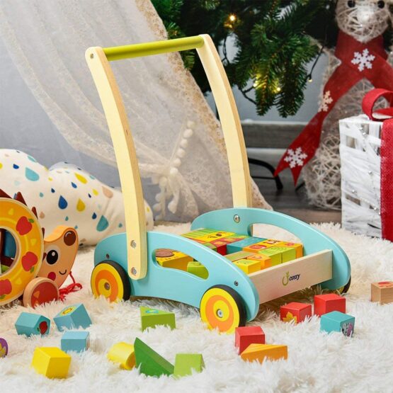 Antepremergator din lemn cu set de cuburi Forest Walker Cossy - HAM BEBE