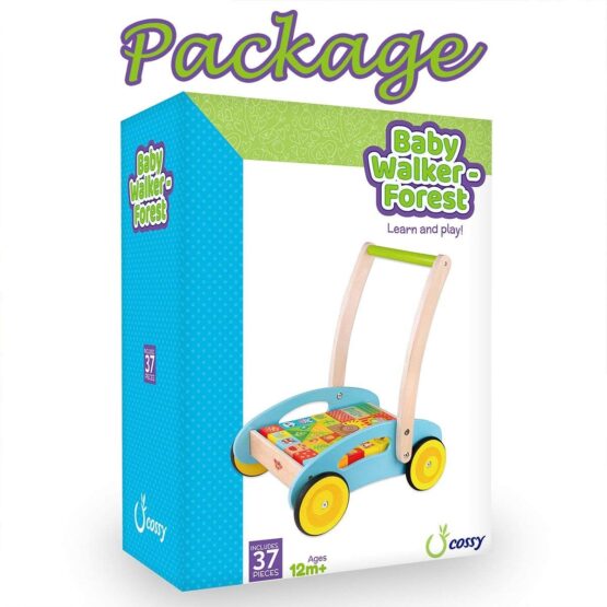 Antepremergator din lemn cu set de cuburi Forest Walker Cossy - HAM BEBE