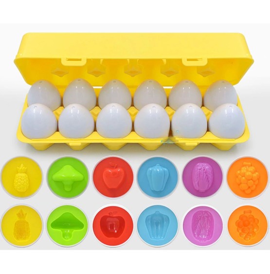Joc matching eggs cu fructe si legume5-Jucarii din Lemn si Montessori