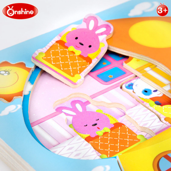 Puzzle casuta din padure in straturi ciupercuta2-Jucarii din Lemn si Montessori