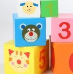 Set 6 cuburi turn din lemn cu cifre si animale7-Jucarii din Lemn si Montessori