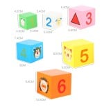 Set 6 cuburi turn din lemn cu cifre si animale9-Jucarii din Lemn si Montessori