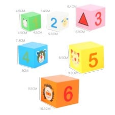 Set 6 cuburi turn din lemn cu cifre si animale9-Jucarii din Lemn si Montessori