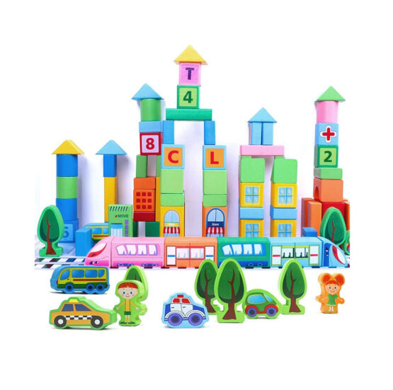 Set 100 cuburi lemn oraselul beilaluna smart town5-Cuburi constructie